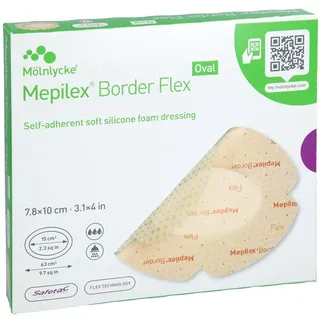 Mölnlycke Health Care GmbH Mepilex Border Flex 7.8x10cm oval Schaumverband ha