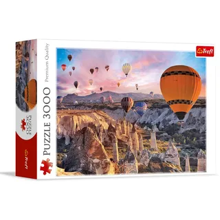 Trefl - Puzzle 3000 Heißluftballons über Kappadokien, Türkei, Landschaft | Für Kinder und Erwachsene ab 14 Jahren hochwertige kreative Unterhaltung präzise passende Teile