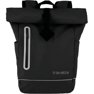 Travelite Basics Rollup Plane", Rucksack wasserfest, Fahrradrucksack, Freizeitrucksack mit Rolltop Verschluss - Reflektoren, 48 cm, 19 Liter