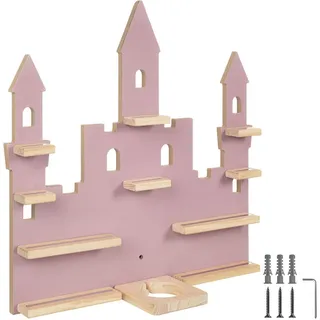tectake Wandregal für Toniebox, mit Magnetstreifen, pink , Pink , Holz , Quadratisch , 59x58x15.5 cm , Wohnzimmer, Regale, Wandregale