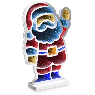 IDENA LED Infinity Mirror Weihnachtsmann 25 x 8 x 40 cm
