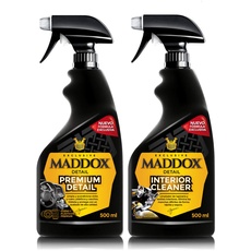Maddox Detail - Interior Care Kit 2x500ml | Armaturenbrett-Reiniger mit Glanzmittel | Tiefenreinigung und Schutz für die Polsterung | 2-Produkte-Set | Autoshampoo mit wachs