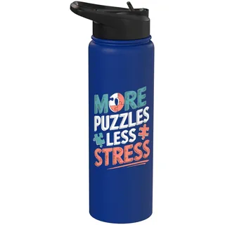 Mehr Rätsel Weniger Stress - Lustiges Puzzle Stainless Steel Insulated Water Bottle