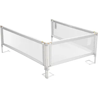 Vevor 3-teiliges Bettgitter, Bettschutzgitter mit verstärktem Eisenrohr & Oxford-Stoff, höhenverstellbares Kinderbettgitter, Kinderbettschutzgitter, Rausfallschutz für Queen-Size-Betten, 68-89cm