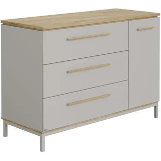 Paidi Wickelkommode , Hellgrau , Holz , Eiche , massiv , 1 Fächer , 3 Schublade(n) Schubladen , 135.3x95.9x55.6 cm , Blauer Engel, Goldenes M , Babymöbel & Kindermöbel, Babyzimmer, Wickelkommoden & Zubehör, Wickelkommoden