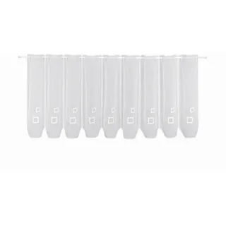 Kurzgardine , Weiß , Textil , Graphik , 145x45 cm , Heimtextilien, Vorhänge, Scheibengardinen