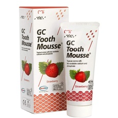 GC Tooth Mousse New Remineralising Sugar Free Dental Topical Creme With Milk Protein Strawberry Flavor