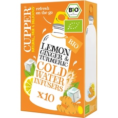Cupper Bio Cold Water Infusers Lemon, Ginger & Turmeric, 10 ungebleichte Teebeutel, umweltfreundlich, fair gehandelt (Cold Brew Tea, Kalter Tee)