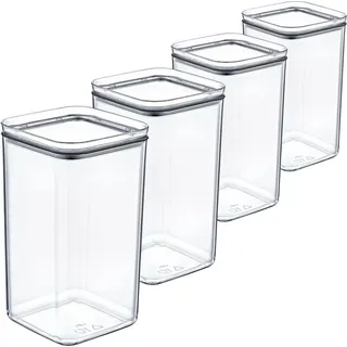 Luftdichte Vorratsdosen-Set 4 Stück stapelbar Frischhaltedosen Küche Aufbewahrung - Transparent