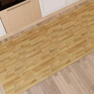 PETTI Artigiani Italiani - Teppich für Küche, rutschfest, waschbar, Läufer für Küche, Teppich, Küchenläufer, 52 x 80 cm, Design Parkett 02, 100% Made in Italy