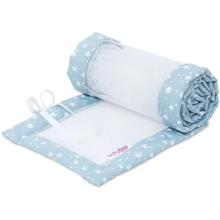 babybay Nestchen Mesh-Piqué für Modell Boxspring XXL, azurblau Sterne weiß