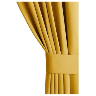 restilo Blackout Vorhang 140x270 cm senffarben 1 St. Ösenschal Verdunkelungsvorhang Blickdicht Fensterdekoration Dekoschal Dekorvorhang Blackout