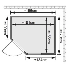 Bild von Sauna Fiona 2 (Eckeinstieg) ohne Zubehör