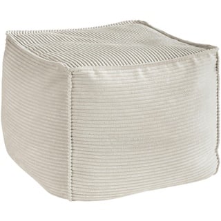 Hom`in Pouf , Creme , Textil , Füllung: Styroporkugeln , 66x40x66 cm , Blauer Engel, Goldenes M, Oeko-Tex® Standard 100, DGM-Klimapakt , Indoor , Wohnzimmer, Sessel, Hocker, Poufs