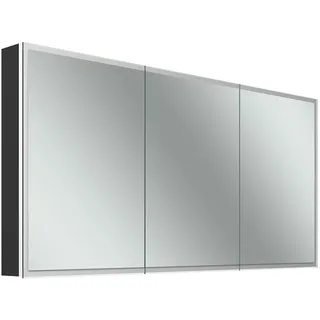 Schneider GLOW D2W Spiegelschrank, 3 Türen 50/50/50cm, 1513x136x736mm, rundum Beleuchtung, Dim2Warm, 218.151.01.44, Ausführung: CH-Norm/Korpus schwarz matt