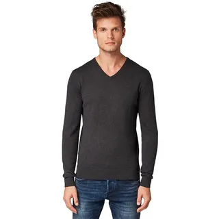 Tom Tailor Simple Knitted Pullover - Black Grey Melange - 2XL
