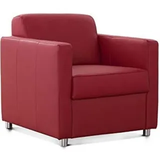 CAVADORE Corianne Sessel, mit Federkern, Ledersessel Design, 78 x 80 x 83, Echtleder: rot