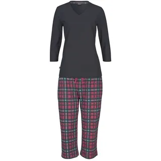 H.I.S. H.I.S, Capri-Pyjama 2 mit karierter Hose und passendem Basic-Shirt, pink,