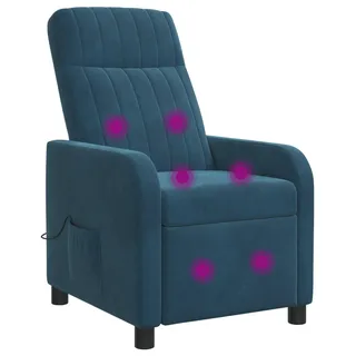 vidaXL Massage Relaxsessel Blau Samt (V) - Blau