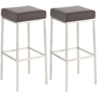 CLP Barhocker 2er Set Lederlook braun , Textil , 37x80x37 cm , Esszimmer, Barmöbel, Barhocker