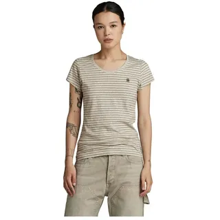 G-star Eyben V T 20 Kurzarm-t-shirt - Milk Htr / Shamrock Stripe - XS