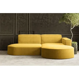 kaiser möbel Ecksofa Designer Modena STUDIO stoff Dicker cord Poso Gelb Rechts
