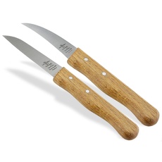 Gemüsemesser 2er Set aus Solingen Obstmesser Schälmesser Allzweckmesser Made in Germany Universal Messer mit Rostfreier Messerklinge Küchenmesser mit Holzgriff aus Buche