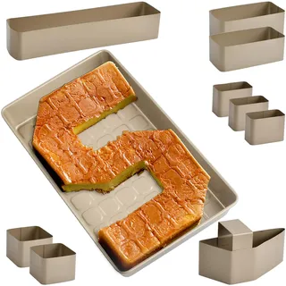 Anseom Zahlen und Buchstaben- Kuchenform, Backform Zahlen Buchstaben Groß 37.5 x 23.8 x 5 cm Verstellbar Antihaft Buchstaben Zahlen Backformen, DIY Backen Formen Set für Hochzeit Geburtstag Taufe
