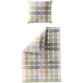 Bettwäsche BIERBAUM "Bettwäsche 4080", pastell, B/L: 155cm x 220cm, 1 Stk., 1 Stk., Mako-Satin, B/L: 80cm x 80cm, 2, Mako-Satin, Obermaterial: 100% Baumwolle, Bettwäsche, Bettwäsche, Mako-Satin, 100 % Baumwolle, pflegeleicht, seidig glänzend