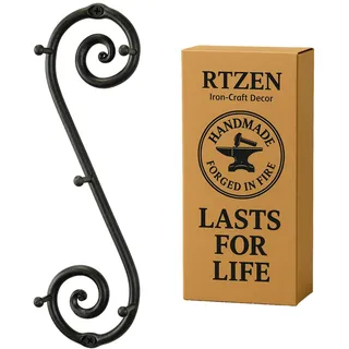 RTZEN Farmhouse Kleiner Schlüsselhalter für die Wand, handgefertigt, Wirbel, dekorative 5 Schlüsselhaken für den Hauseingang, Schmiedeeisen, Wandhalterung, Geldbörse, Mantel- und Leinenhalter oder