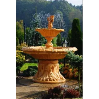 Springbrunnen Garten Teich Brunnen 187cm Steinbrunnen Gartenbrunnen Fontaine Neu - Weiß