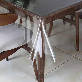 Walrus Transparente Vinyl-Tischdecke, wasserdicht, öldicht, quadratisch, transparent, 137 x 137 cm