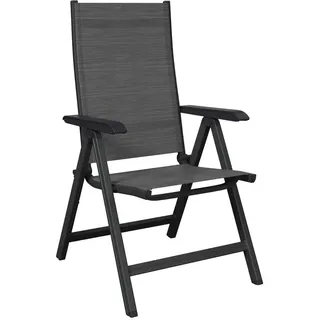 Kettler Gartensessel , Anthrazit, Grau , Metall, Textil , eckig , 61x109x68 cm , klappbar , Gartenmöbel, Gartensessel