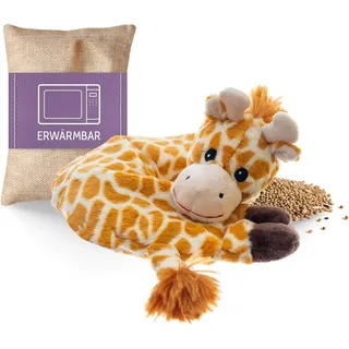 Habibi Plush Premium – 1743 Neckwarmer/Schal/Nackenhörnchen Giraffe f. Kinder und Erwachsene, mit herausnehmbarem Körnerfüllung - Wärmestofftier/Wärmekissen zum Erwärmen in der Mikrowelle/Backofen