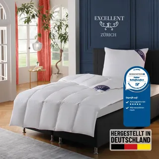 Excellent »Zürich, Bettdecke normal mit Bestnote "Hoher Schlafkomfort" bewertet.« normal Füllung: 100Daunen 1 Stk. tlg. Bettdecke 135x200 cm, 155x220cm und weitere Größen, Made in Germany,