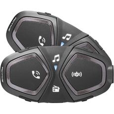 Interphone Active - Doppelpack - Bluetooth-Kommunikationssystem für Motorräder - Bis zu 4 Reiters, 1Km Reichweite - 15 Std Sprechzeit - Radio Fm - GPS - MP3 - Waterproof IP67