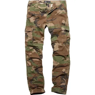 Vintage Industries Tyrone BDU Camo, Cargohose - Braun/Oliv/Beige - W33