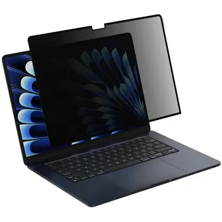 Belkin ScreenForce TruePrivacy Bildschirmschutz für MacBook Air 15" M2, entspiegelte Blickschutzfolie, Härtegrad 2H, mit haftendem Silikonrand, leicht anzubringen und zu entfernen, wiederverwendbar