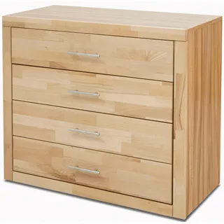 Home Affaire Schubkastenkommode HOME AFFAIRE "Triest", beige (kernbuche), B:90cm H:80cm T:42cm, Sideboards, mit 4 Schubladen, Breite 90 cm