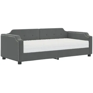 vidaXL Tagesbett mit Matratze Dunkelgrau 100x200 cm Stoff - Grau