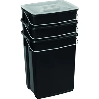 CURVER Set de Körbe de Sortierung de 2x10l + 6l Behälter de Müll, Multicolour, einzeln - Schwarz