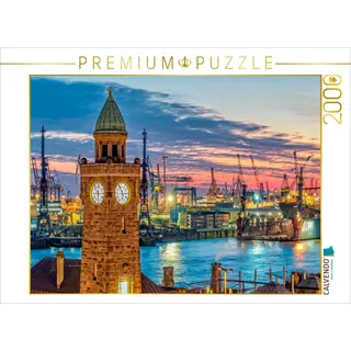 CALVENDO Puzzle Hamburg Landungsbrücken | 2000 Teile Lege-Größe 90x67cm Foto-Puzzle für glückliche Stunden