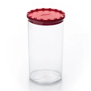 Ecoplast Vorratsdose Corolla, groß, Kunststoff mit Deckel, luftdichter Behälter für Lebensmittel, Rot, 10,5 x 10,5 x 11,2 cm