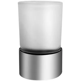 Ambrosya - Zahnbürstenhalter ohne Bohren - Glas Becher Halter Zahnputzbecher Zahnpasta Bad (Edelstahl (Gebürstet))