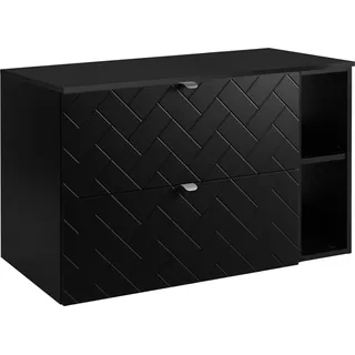 RODAN | Waschbeckunterschrank 100 cm - Schwarz Matt - Badezimmerschränke - Badmöbel - Waschbecken Unterschränke - Arbeitsplatte - Bücherregal - Schwarz