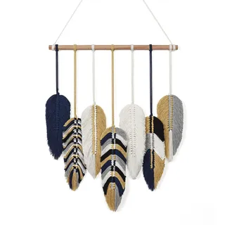 Betylifoy Makramee Wandbehang Boho Chic Deko Makramee Wandteppich Gewebte Blätter Tapisserie Wandkunst Dekorationen für Schlafzimmer Wohnzimmer Kinderzimmer Wanddeko