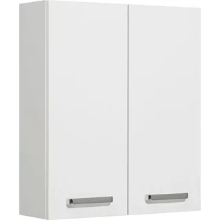 Saphir »Quickset Wand-Badschrank 60 cm breit mit 2 Türen und 2 Einlegeböden« Badezimmer-Hängeschrank inkl. Türdämpfer, Griffe in Chrom glanz), weiß