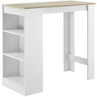 [en.casa] Bartisch Kouvala , Beige , Holzwerkstoff , Rechteckig,Rechteckig , 110x103x50 cm , Esszimmer, Barmöbel, Bartische