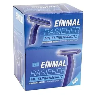 Teqler Einmalrasierer T-370650, rasiert jede Haarlänge sanft, sicher und hautschonend, blau (100-er Pack)