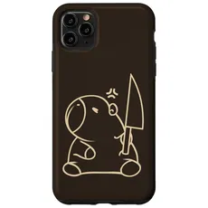 Hülle für iPhone 11 Pro Max Capybara hält ein Messer